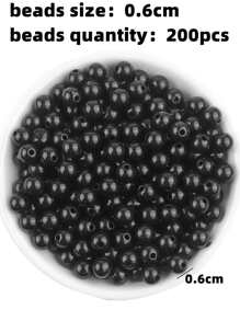 件裝壓克力珠 DIY 珠寶配件 - 黑色 - 查看 3