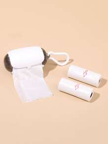 1pc Baby Stroller Hanging Garbage Bag Dispenser & 3rolls Trash Bag - White - View 2