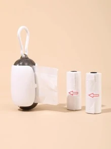 1pc Baby Stroller Hanging Garbage Bag Dispenser & 3rolls Trash Bag - White - View 3