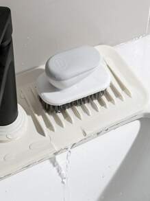 1pc Random Kitchen Sink Splash Guard, Kitchen Guard For Faucet, Kitchen Splash Guard For Sink, Silicone Faucet Mat, Sink Splash Guard Behind Faucet - White - View 6