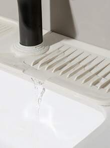 1pc Random Kitchen Sink Splash Guard, Kitchen Guard For Faucet, Kitchen Splash Guard For Sink, Silicone Faucet Mat, Sink Splash Guard Behind Faucet - White - View 7