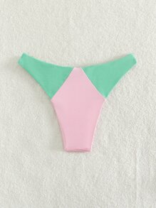 撞色環鏈泳衣下裝 - 淺粉色 - 查看 6