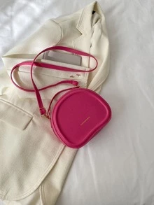 迷你螢光紅字母圖案貝殼包 - 粉色 - 查看 6