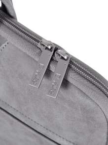canvas artisan Handheld Briefcase PU Waterproof Laptop Bag Compatible With Macbook Air - Grey - View 6