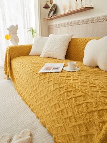 1入組/個加厚冬季提花沙發套,現代簡約設計,柔軟、親膚且易於清洗,適用於l字形和1/2/3/4座椅沙發和寵物保護。(單件出售) - 黃色 - 查看 5