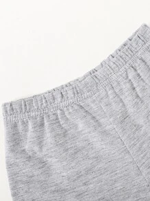 男婴卡通老虎印花圆领短袖T恤和运动短裤套装 - 彩色 - 查看 6