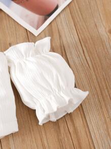 年轻女孩休闲彩色条纹拼接蛋糕裙带褶边，适合海滩度假 - 彩色 - 查看 4