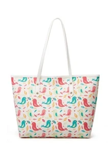 卡通圖案單肩托特包