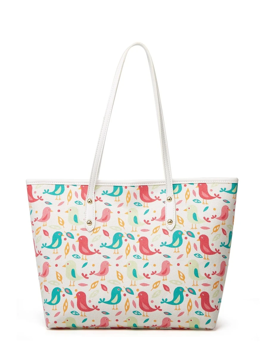 卡通圖案單肩托特包