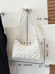 衍縫細節法棍包 - 白色 - 查看 6