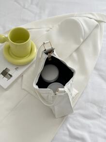 衍縫細節法棍包 - 白色 - 查看 3