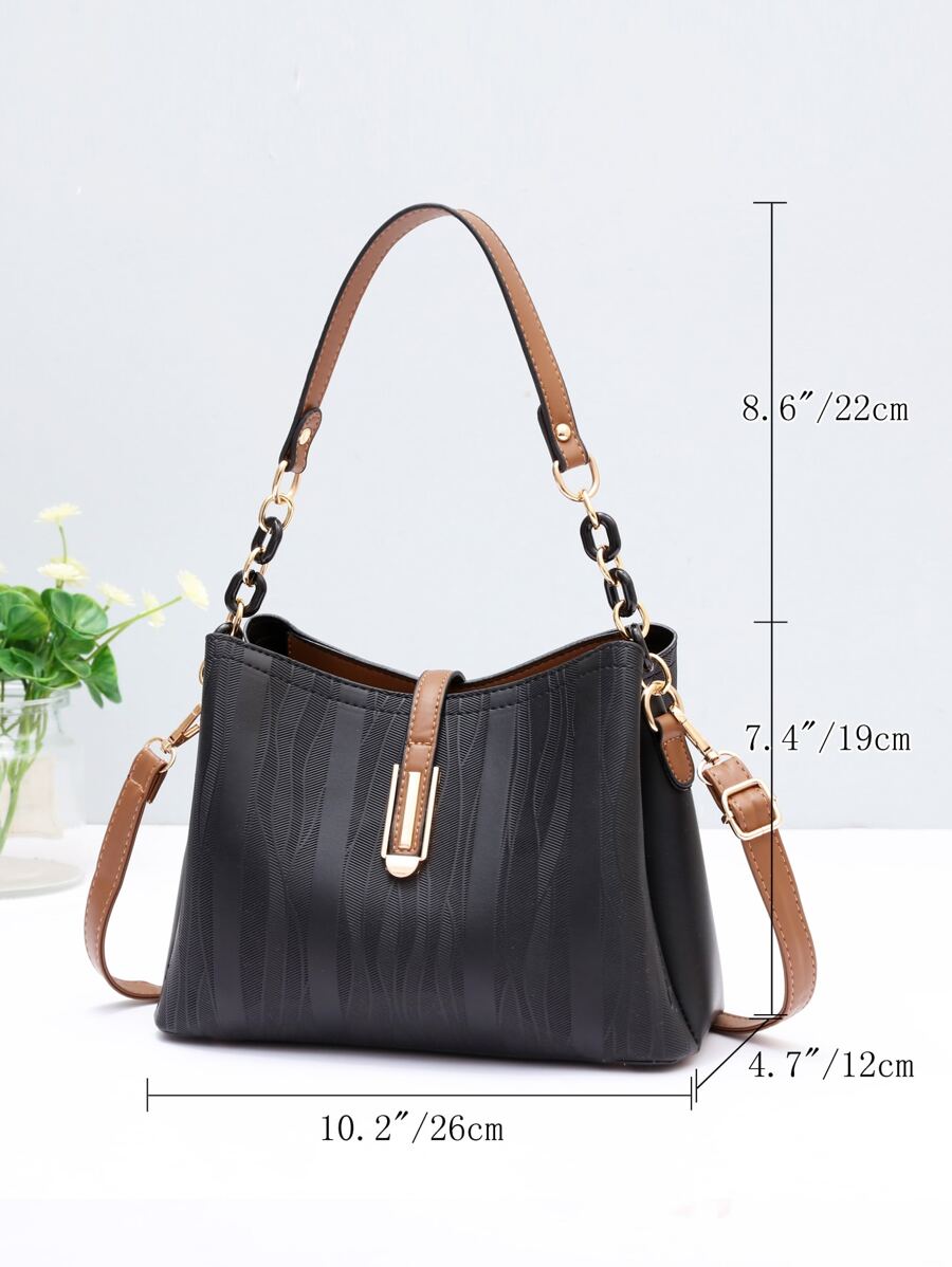 Túi vuông có khóa kim loại, quà tặng Ngày của Mẹ cho Mẹ - màu đen - Xem 1