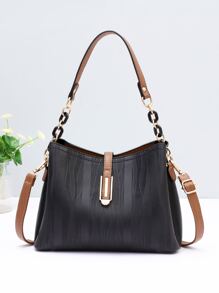 Túi vuông có khóa kim loại, quà tặng Ngày của Mẹ cho Mẹ - màu đen - Xem 5