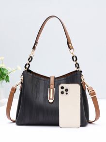 Túi vuông có khóa kim loại, quà tặng Ngày của Mẹ cho Mẹ - màu đen - Xem 6