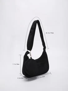 Túi đeo chéo màu trơn đa chức năng có thể điều chỉnh thời trang dành cho nữ - màu đen - Xem 5
