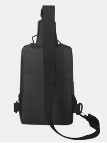 Bolsa de cintura minimalista para hombres, regalo de Halloween, Navidad, invierno. Bolsa de cinturón, bolsa de hombro para hombres - Negro - Ver 2