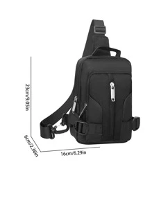 Bolsa de cintura minimalista para hombres, regalo de Halloween, Navidad, invierno. Bolsa de cinturón, bolsa de hombro para hombres - Negro - Ver 4