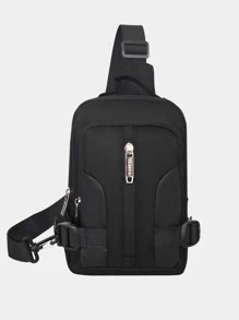 Bolsa de cintura minimalista para hombres, regalo de Halloween, Navidad, invierno. Bolsa de cinturón, bolsa de hombro para hombres - Negro - Ver 5