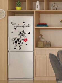 1入組卡通奶牛和標語圖案牆貼 - 彩色 - 查看 4