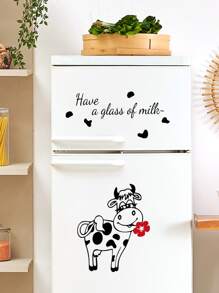 1入組卡通奶牛和標語圖案牆貼 - 彩色 - 查看 5