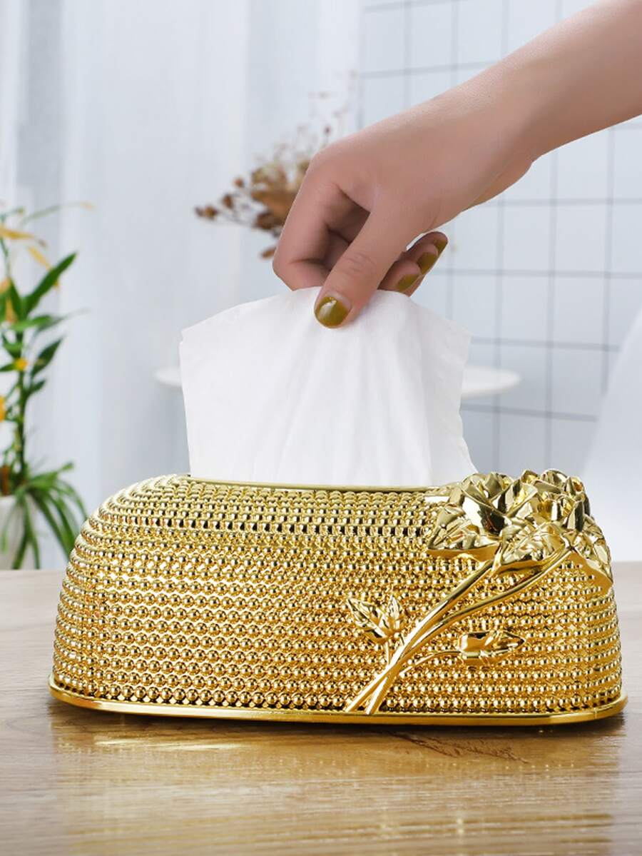 Hộp lưu trữ mô chi tiết hoa 1pc - Vàng - Xem 1