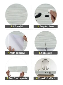 1入組木紋防水自黏式地板貼紙 - 彩色 - 查看 8