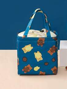 1pc Cartoon Bear Print Lunch Bag - Multicolor - View 4