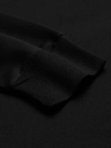 Manfinity Homme Men Slogan Graphic Mock Neck Sweatshirt - Black - View 7