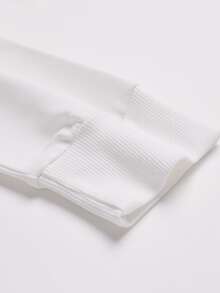 Manfinity Homme Men Slogan Graphic Mock Neck Sweatshirt - White - View 4