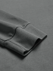 Manfinity Homme Men Slogan Graphic Mock Neck Sweatshirt - Grey - View 7