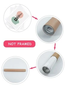 3pcs Abstract Leaf Pattern Unframed Painting - Multicolor - View 7