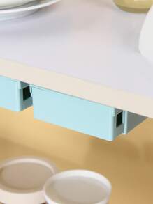 1pc Self-Adhesive Under Desk Drawer - Blue - View 3