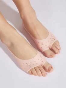 Vớ dưỡng ẩm silicon, 1 đôi Vớ bảo vệ hở ngón bằng silicon mềm chống trượt, Dụng cụ chăm sóc bàn chân bảo vệ chống mài mòn đàn hồi cao có lỗ thoáng khí dành cho nữ - Hồng - Xem 1