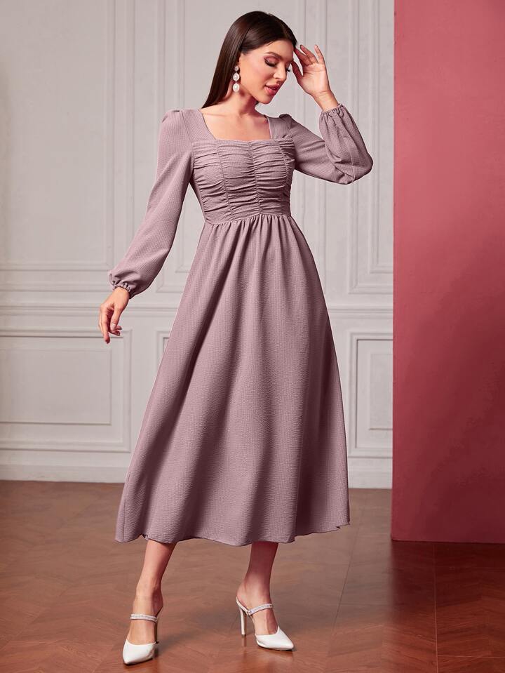 pink long sleeve dress shein Shein XS Collared Button Down Long Sleeve Shirt Dress- Hot Pink