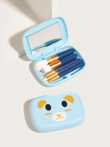 Bộ cọ trang điểm 5 món kèm hộp đựng hình gấu nhỏ, cọ phấn mắt di động, vật dụng cần thiết khi đi du lịch, bộ cọ, bộ cọ trang điểm, bộ cọ trang điểm, bộ trang điểm hoàn chỉnh, bộ cọ trang điểm, bộ trang điểm hoàn chỉnh, bộ cọ, bộ cọ trang điểm, bộ quà tặng trang điểm - Màu xanh lam - Xem 1