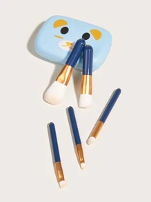 Bộ cọ trang điểm 5 món kèm hộp đựng hình gấu nhỏ, cọ phấn mắt di động, vật dụng cần thiết khi đi du lịch, bộ cọ, bộ cọ trang điểm, bộ cọ trang điểm, bộ trang điểm hoàn chỉnh, bộ cọ trang điểm, bộ trang điểm hoàn chỉnh, bộ cọ, bộ cọ trang điểm, bộ quà tặng trang điểm - Màu xanh lam - Xem 4