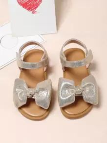 Dép Dẹt Trẻ em Nơ Bướm màu trơn Dây đeo mắt cá chân - Vàng - Xem 4