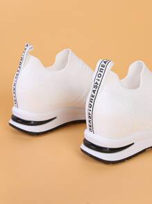 Slip On Wedge Sneakers - White - View 2