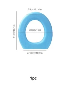 1件装图案马桶座套，防水EVA浴室垫，防滑家居卫生间装饰，易于清洁，四季皆宜 - 藍色 - 查看 3