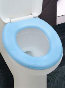 1件装图案马桶座套，防水EVA浴室垫，防滑家居卫生间装饰，易于清洁，四季皆宜 - 藍色 - 查看 4