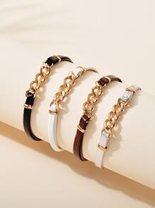 4入組鏈條裝飾手環 - 彩色 - 查看 1