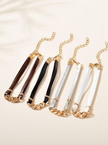 4入組鏈條裝飾手環 - 彩色 - 查看 2