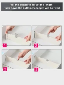 1pc Solid Drawer Divider - White - View 4