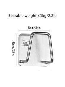 1 pieza Soporte para esponja sin taladro, estante montado en la pared para esponja, escurridor de acero inoxidable para fregadero - Plateado - Ver 2