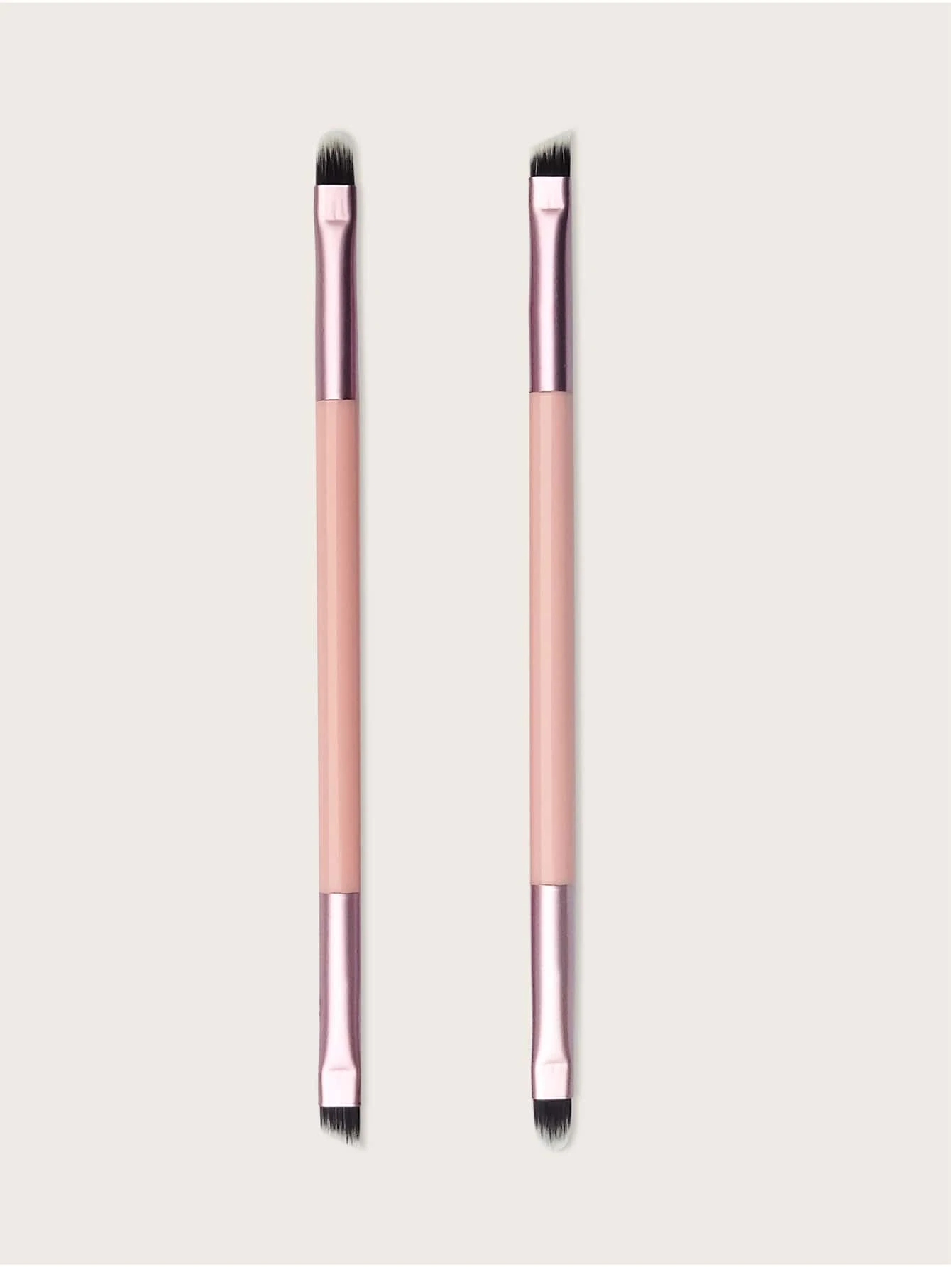 2入組雙頭眉唇刷、化妝刷、便攜式、旅行必備品 - 淺粉色 - 查看 1