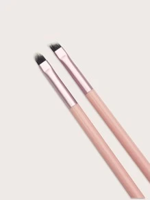 2入組雙頭眉唇刷、化妝刷、便攜式、旅行必備品 - 淺粉色 - 查看 5