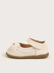 Girls Bow Decor Ankle Strap Flats