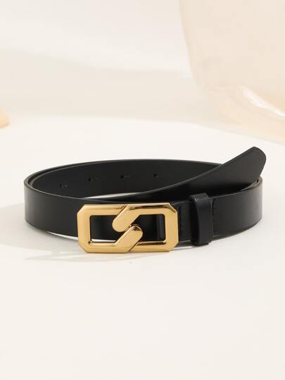 1pc Golden Lightning Buckle Casual, Fashionable, Summer New , Popular Network Celebrity Women's Belt, Suitable For Festivals, Night Outings, Various Gatherings, Parties, Leisure And Entertainment Venues
