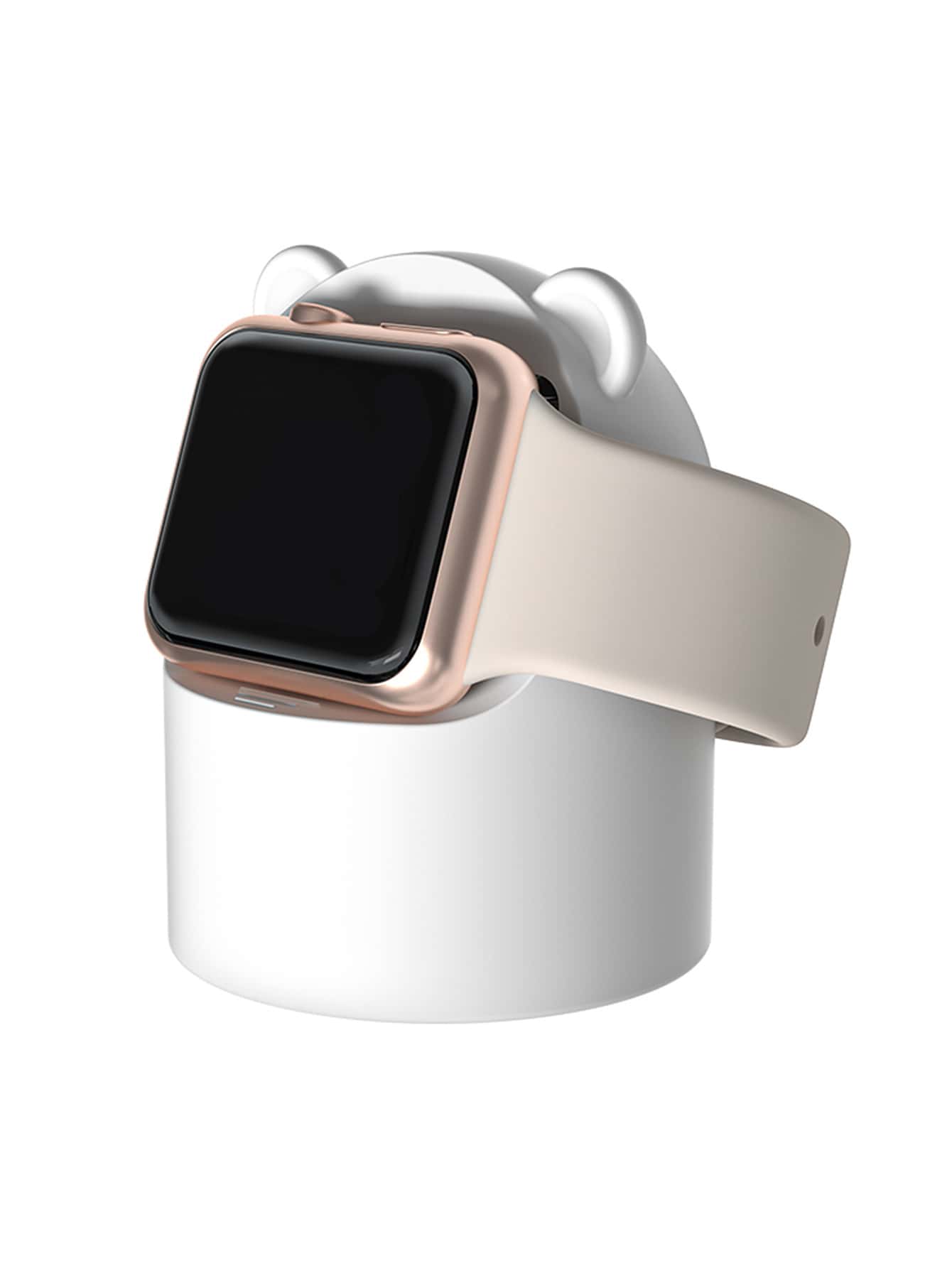 1pc Cartoon Bear Design Charger Stand Compatible With Apple Watch - White - View 1