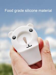 1pc Cartoon Bear Design Charger Stand Compatible With Apple Watch - White - View 3